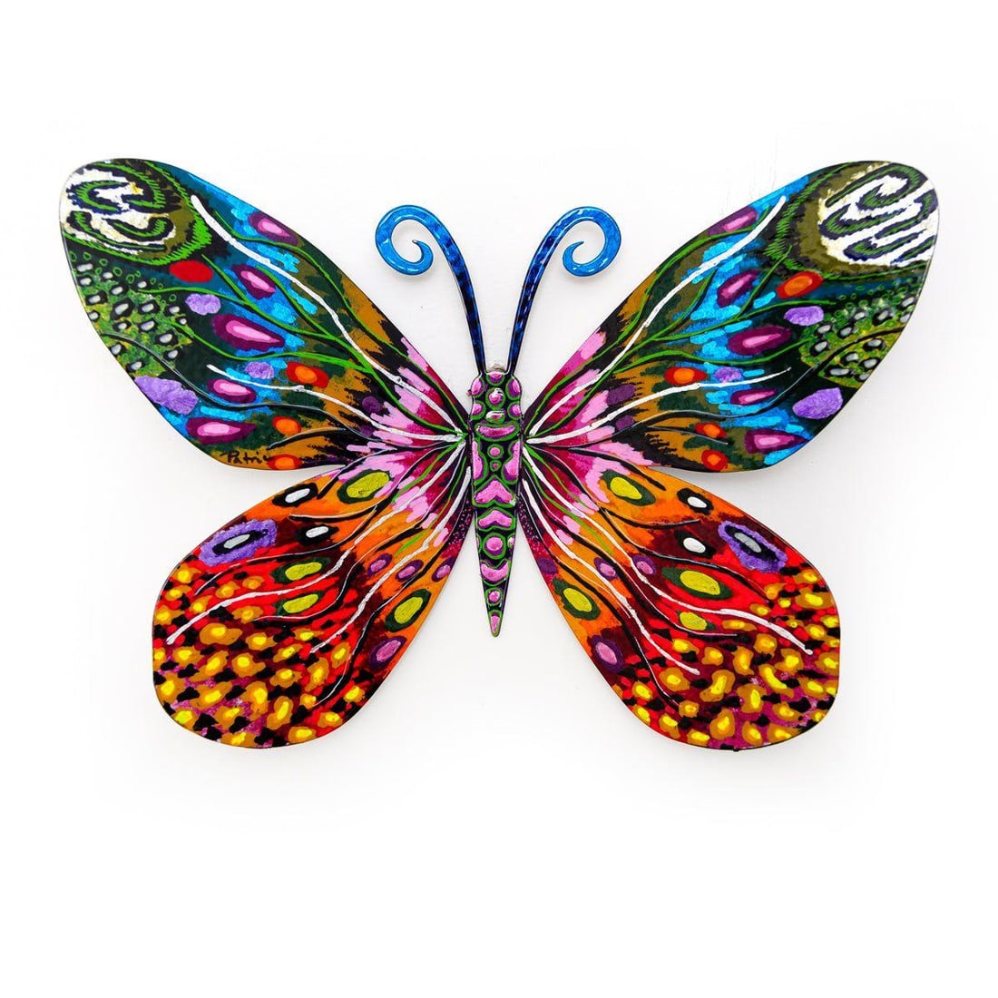 Patricia Govezensky- Original Painting on Cutout Steel "Butterfly": Artist: Patricia Govezensky. Medium: Original Painting on Cutout Steel. Title: Butterfly. Size: 8" x 12". Signature: Hand Signed by the artist. Certificate of Authenticity: From the publisher. Referen