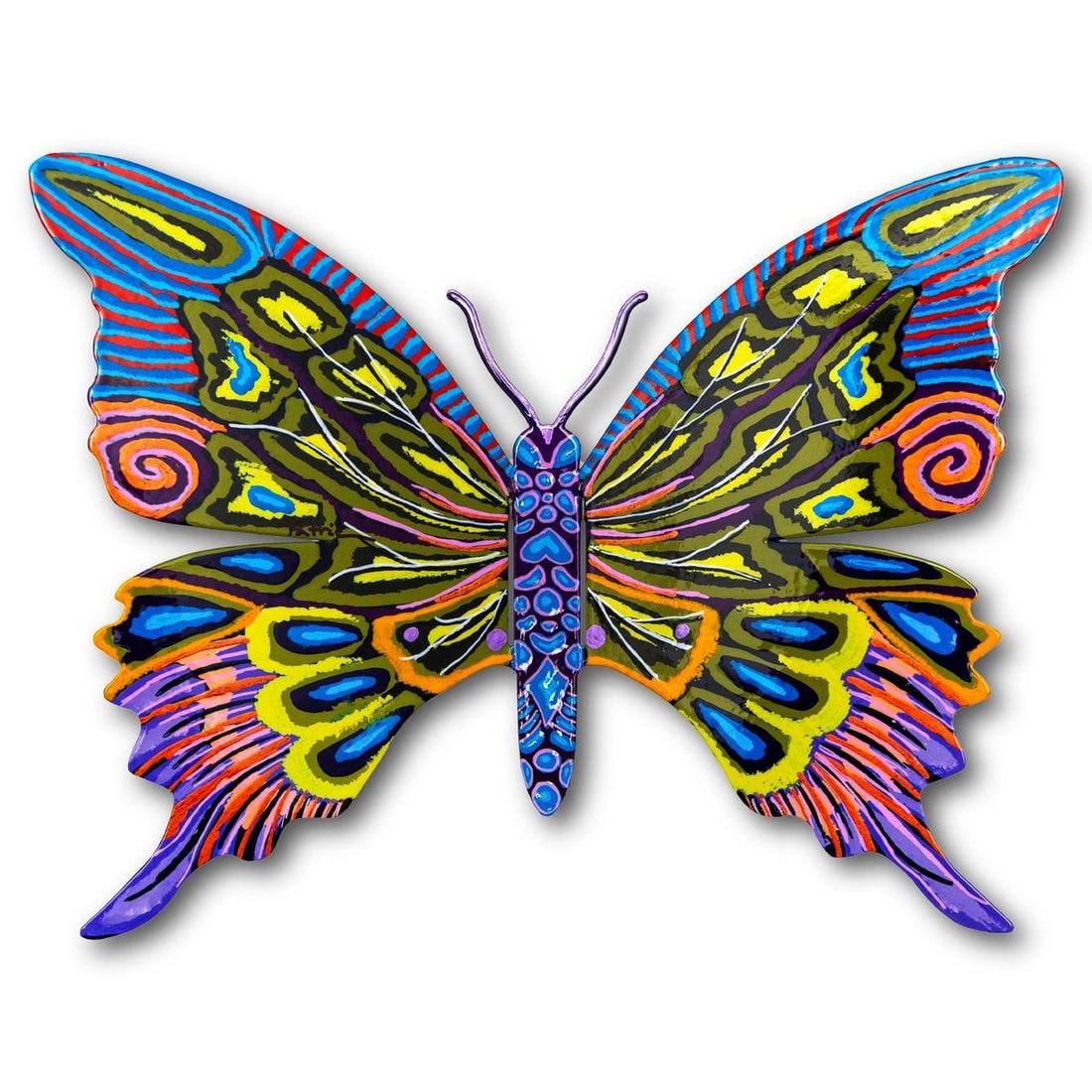Patricia Govezensky- Original Painting on Cutout Steel "Butterfly": Artist: Patricia Govezensky. Medium: Original Painting on Cutout Steel. Title: Butterfly. Size: 8.5" x 11.5". Signature: Hand Signed by the Artist. Certificate of Authenticity: From the publisher. Ref