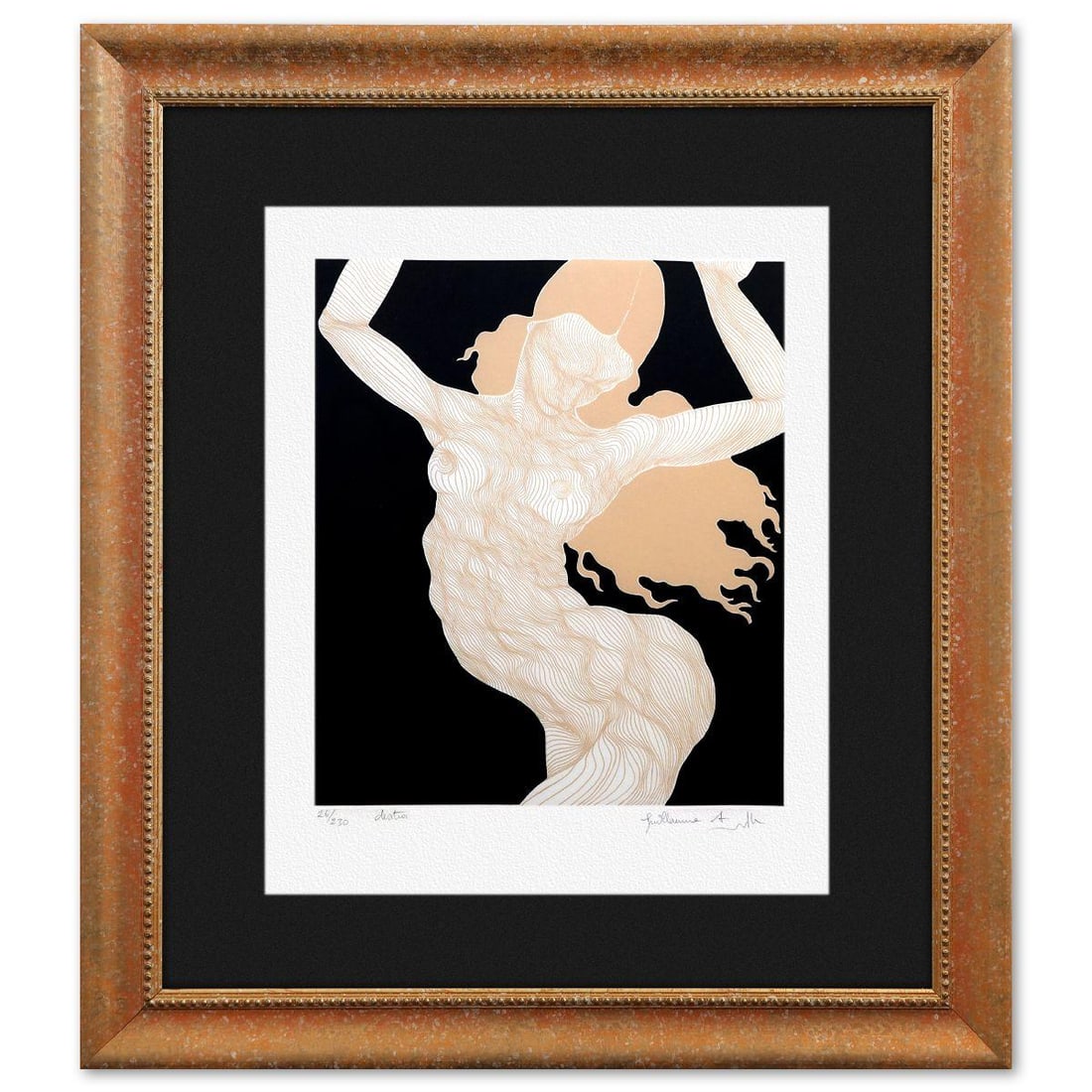 Guillaume Azoulay- Original Etching: Artist: Guillaume Azoulay. Medium: Original Etching. Size: 20" x 16". Measures approx. 30" x 27" (framed). Signature: Hand signed and numbered. Additional: 26/230. Reference#: 10072.