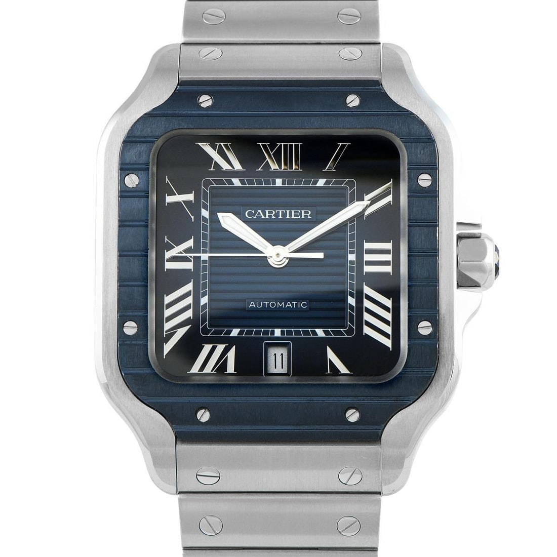 CARTIER SANTOS LARGE MODEL PVD STEEL WATCH (1 of 4)