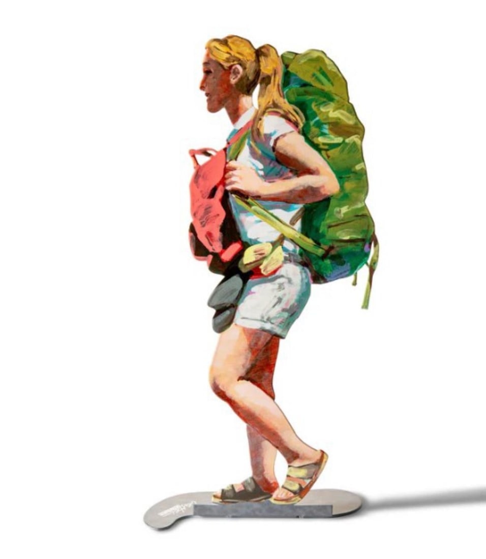 David Gerstein- Free Standing Sculpture "WORLD TRAVELER": Artist: David Gerstein. Medium: Free Standing Sculpture. Title: WORLD TRAVELER. Size: 16.3" x 7.9". Signature: Signed. Certificate of Authenticity: Is included. Additional: This piece is free standing