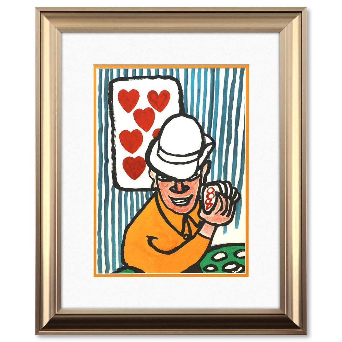 Alexander Calder- Lithograph "DLM212 - JOUEURS DE CARTES II": Artist: Alexander Calder. Medium: Lithograph. Title: DLM212 - JOUEURS DE CARTES II. Size: 15" x 11". Measures approx. 23" x 19" (framed). Certificate of Authenticity: Is included. Reference#: 45377.