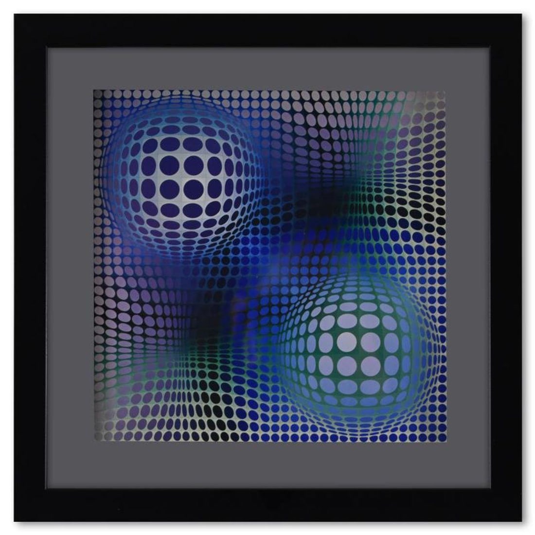 Victor Vasarely (1908-1997), "Feny de la serie Structures Universelles Du Damier" Framed 1975 (1 of 1)