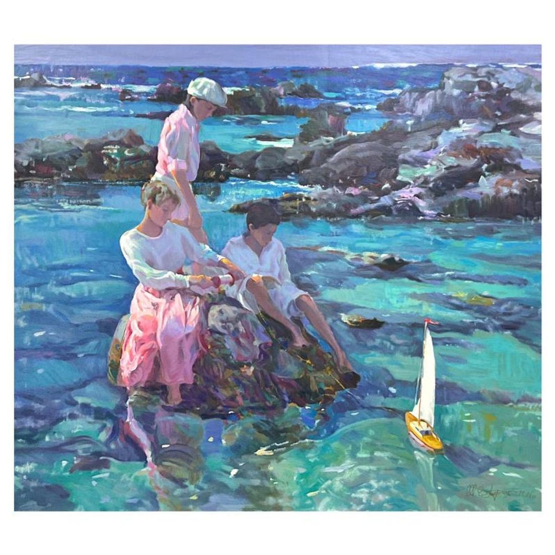 Don Hatfield, "Rock Point" Limited Edition Publisher's Proof on Canvas, Numbered 11/11 and Hand: Rock Point is a limited edition publisher's proof on canvas by Don Hatfield, numbered 11/11 and hand signed by the artist. Includes Letter of Authenticity. Measures approx. 27" x 43" (image).