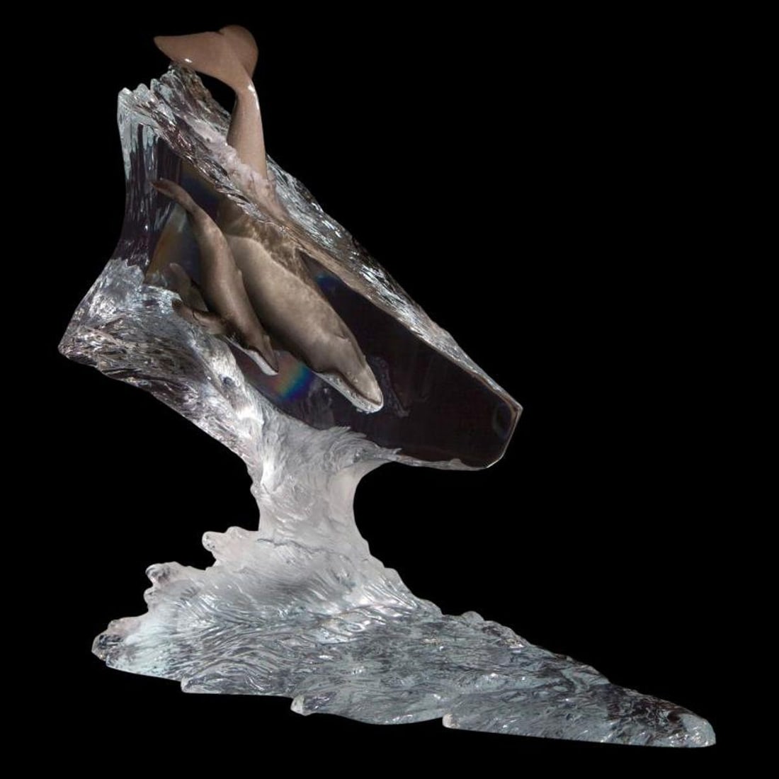 John Cuevas, "Gentle Waters" Limited Edition Mixed Media Lucite Sculpture with COA.: Gentle Waters is a limited edition mixed media lucite sculpture by John Cuevas. Engraved with the artists signature and number, this piece comes with a certificate of authenticity. Measures approximat