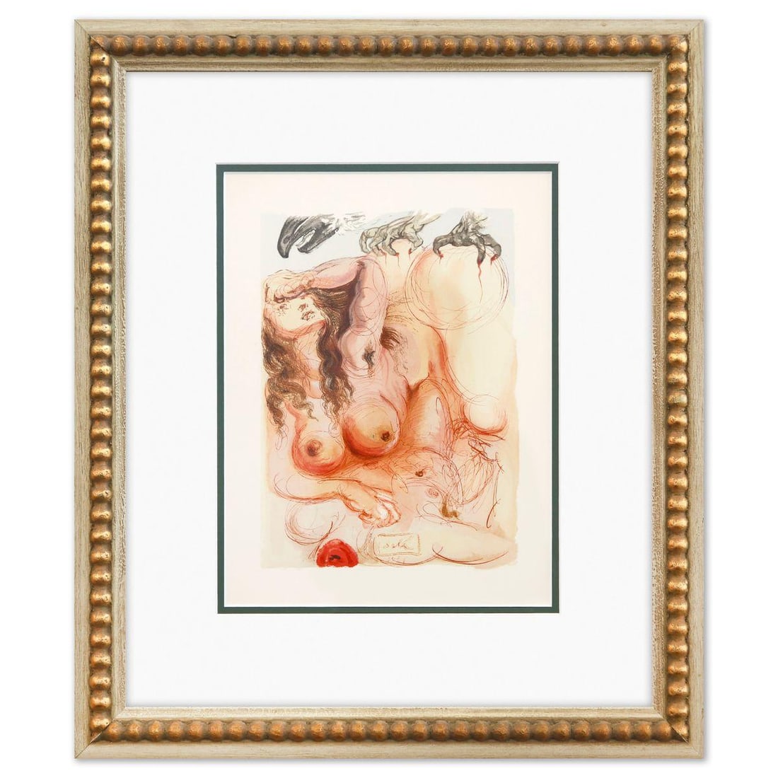 Salvador Dali- Original Color Woodcut on B.F.K. Rives Paper "Purgatory 9" (1 of 2)