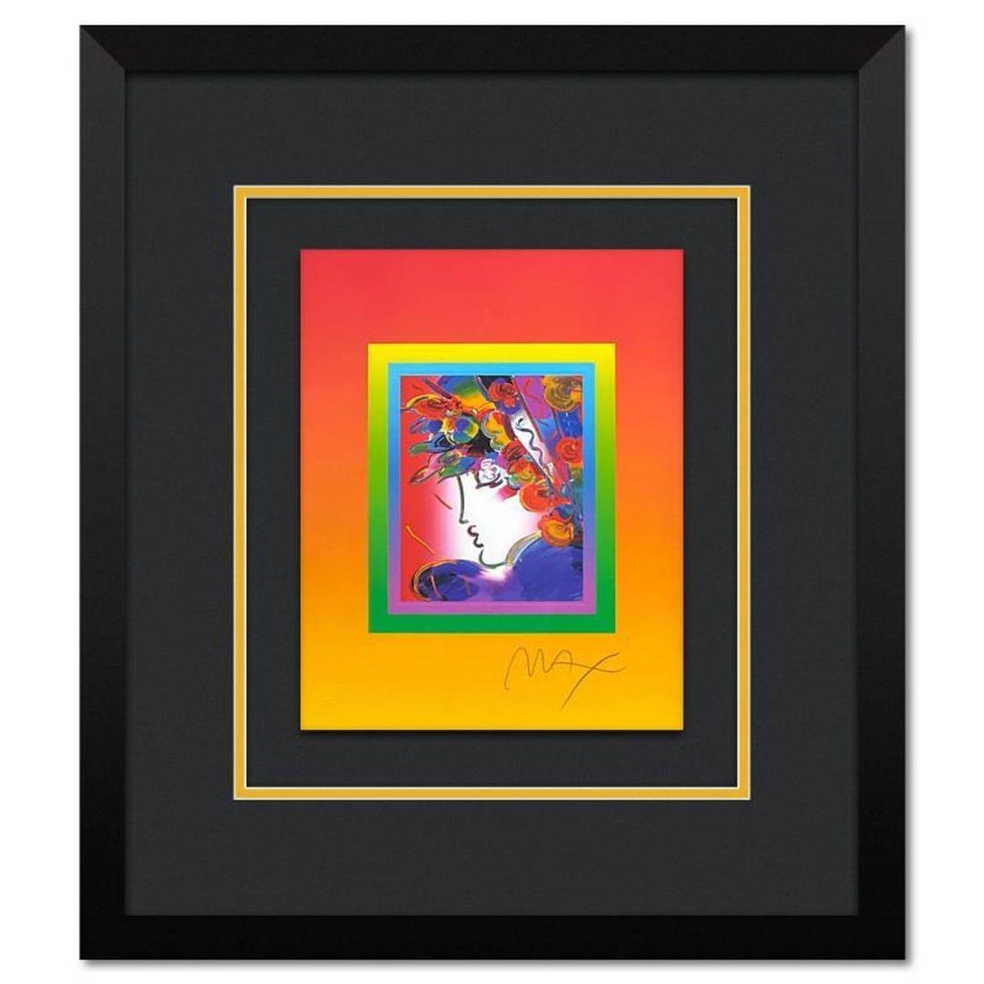 Peter Max, "Blushing Beauty on Blends III" Framed Limited Edition Lithograph, Numbered and Hand: Blushing Beauty on Blends III is a limited edition lithograph on paper by Peter Max, numbered and hand signed by the artist. This piece comes framed. Includes Certificate of Authenticity from Peter Ma