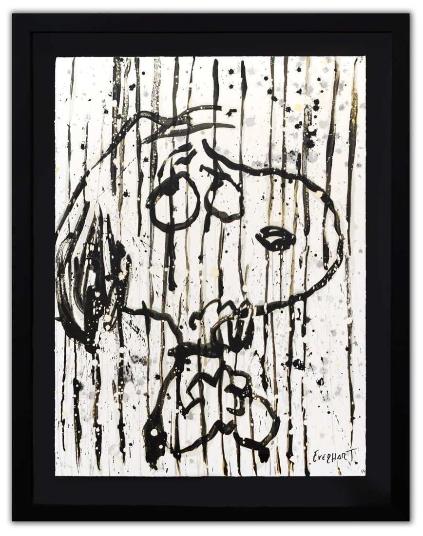 Tom Everhart- Hand Pulled Original Lithograph "Dancing in the Rain": Artist: Tom Everhart. Medium: Hand Pulled Original Lithograph. Title: Dancing in the Rain. Size: 30" x 22". Measures approx. 36" x 29" (framed). Signature: Hand Signed and Numbered by the artist. Cert