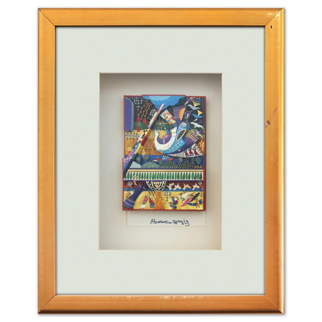Raphael Abecassis- Original 6-Layer Decoupage: Artist: Raphael Abecassis. Medium: Original 6-Layer Decoupage. Size: 5" x 4". Measures approx. 14" x 11.5" (framed). Signature: Hand Signed. Certificate of Authenticity: Is included. Reference#: 10061