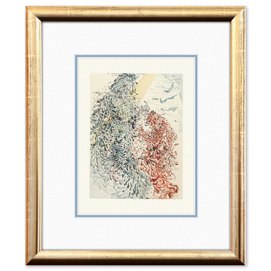 Salvador Dali- Original Color Woodcut on B.F.K. Rives Paper "Paradise 11": Artist: Salvador Dali. Medium: Original Color Woodcut on B.F.K. Rives Paper. Title: Paradise 11. Size: 13" x 10". Measures approx. 21" x 18" (framed). Certificate of Authenticity: Is included. Additio