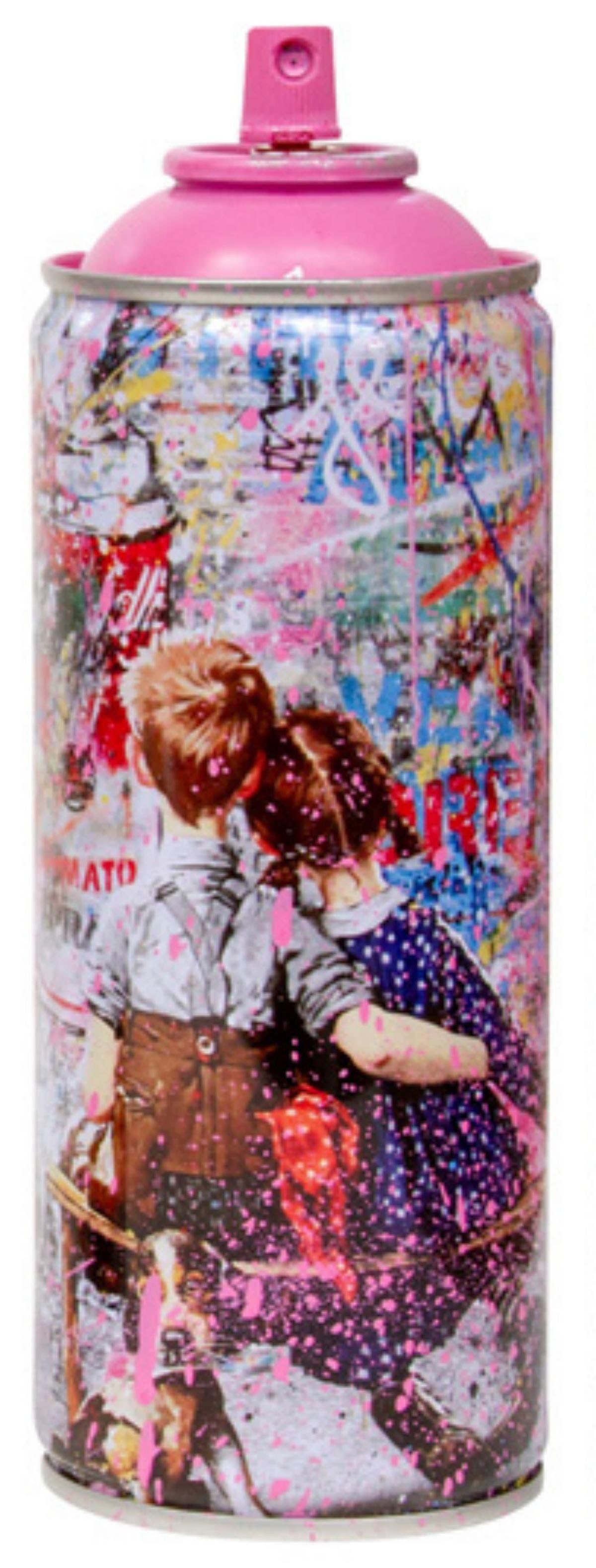Mr. Brainwash- SPRAY CAN "WORK WELL TOGETHER, 2020": Artist: Mr. Brainwash. Medium: SPRAY CAN. Title: WORK WELL TOGETHER, 2020. Size: 7.5" x 2.5". Signature: Numbered and dated. Additional: Cans Include Case. Reference#: 14466.