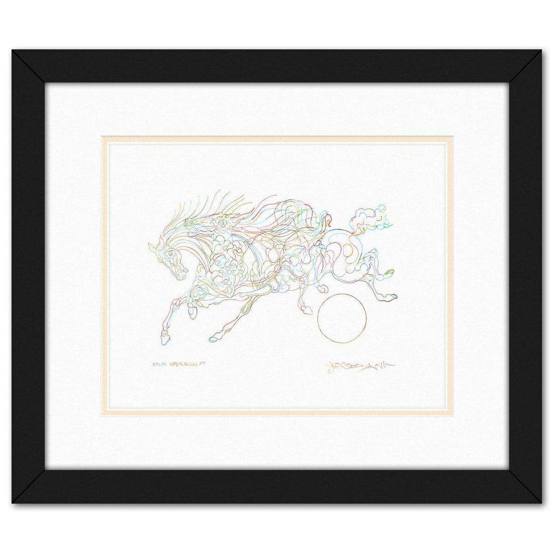 Guillaume Azoulay- Original Drawing "ESSAI NKQR": Artist: Guillaume Azoulay. Medium: Original Drawing. Title: ESSAI NKQR. Size: 11" x 14". Measures approx. 18.5" x 21.5" (framed). Signature: Hand signed. Certificate of Authenticity: Is included. Refe