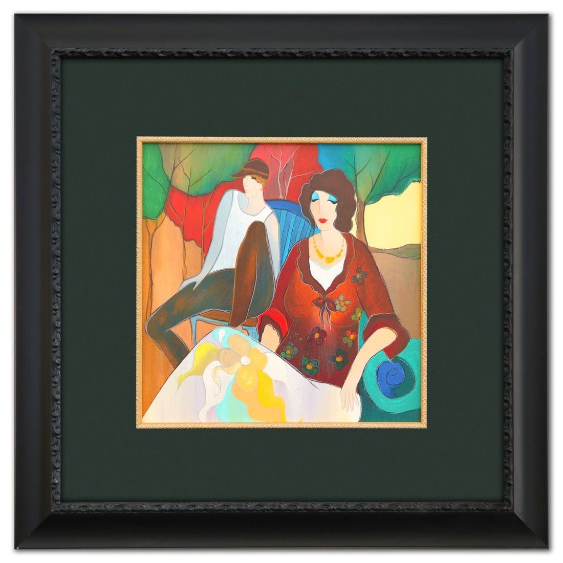 Itzchak Tarkay (1935–2012)- Serigraph on Paper "Rendezvous" (1 of 2)