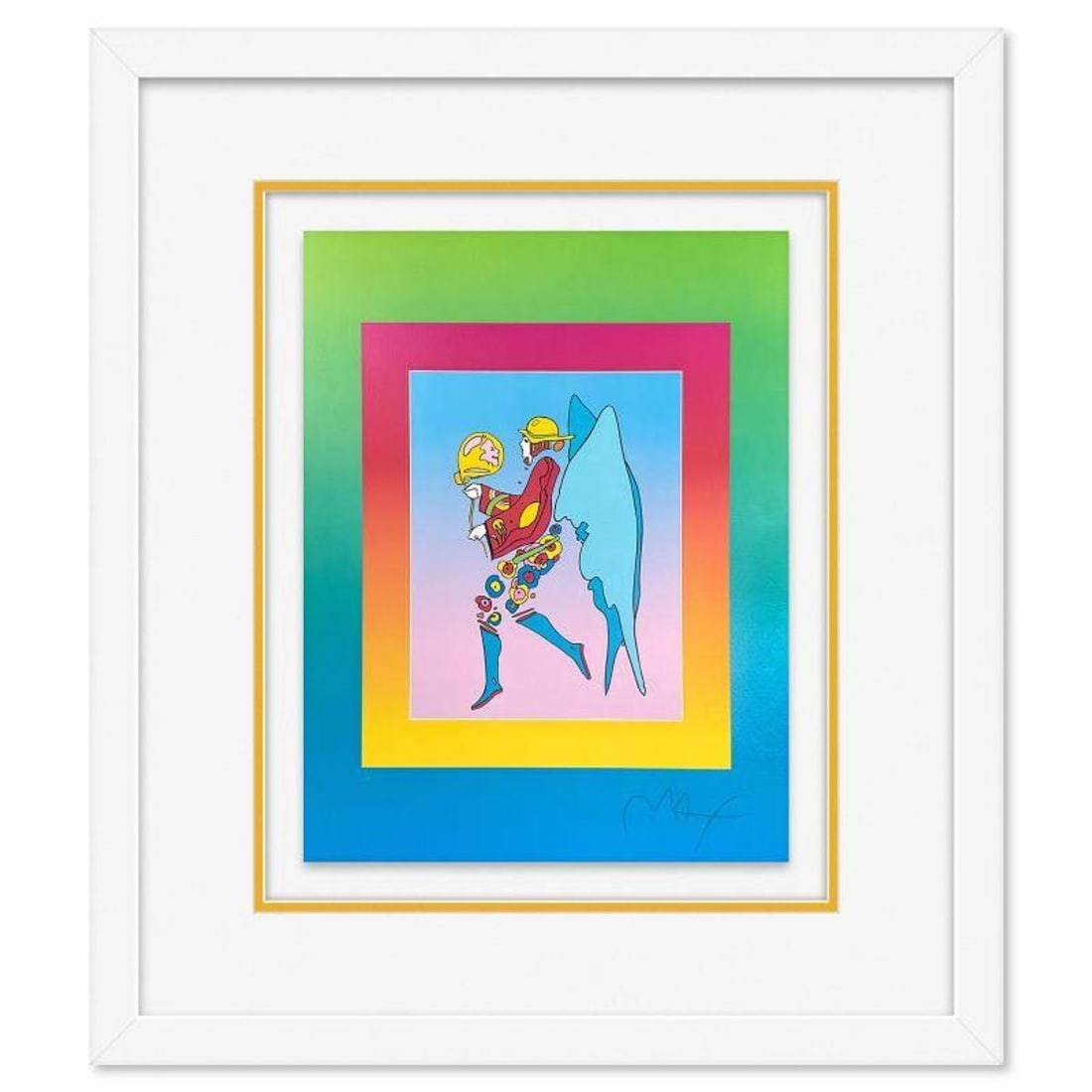 Peter Max, "Tip Toe Floating on Blends II" Framed Limited Edition Lithograph, Numbered and Hand: Tip Toe Floating on Blends II is a limited edition lithograph on paper by Peter Max, numbered and hand signed by the artist. This piece comes framed. Includes Certificate of Authenticity from Peter Ma