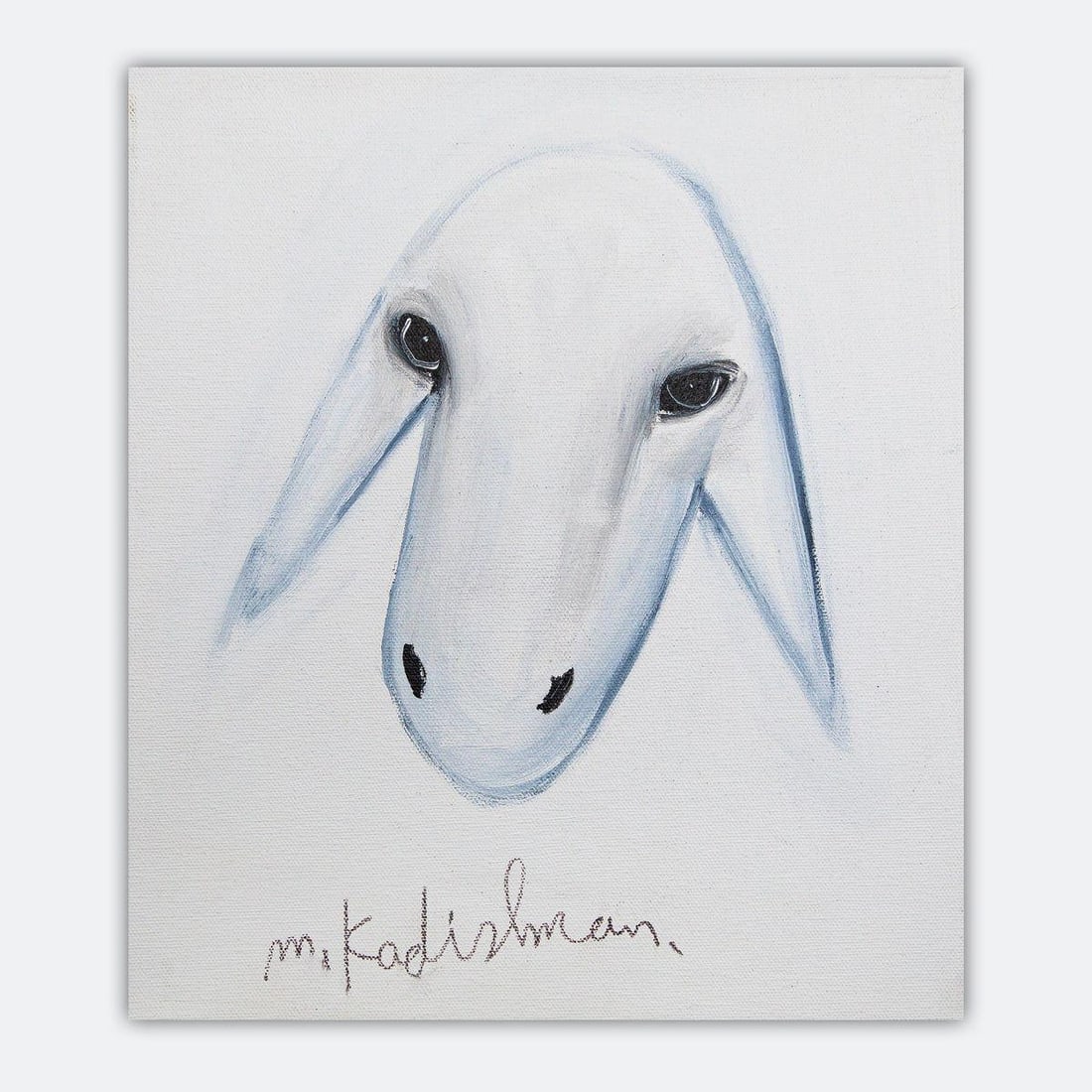 Menashe Kadishman- Original Acrylic on Canvas "Untitled": Artist: Menashe Kadishman. Medium: Original Acrylic on Canvas. Title: Untitled. Size: 13" x 12". Signature: Hand Signed by the artist. Certificate of Authenticity: Is included. Additional: Stretched a