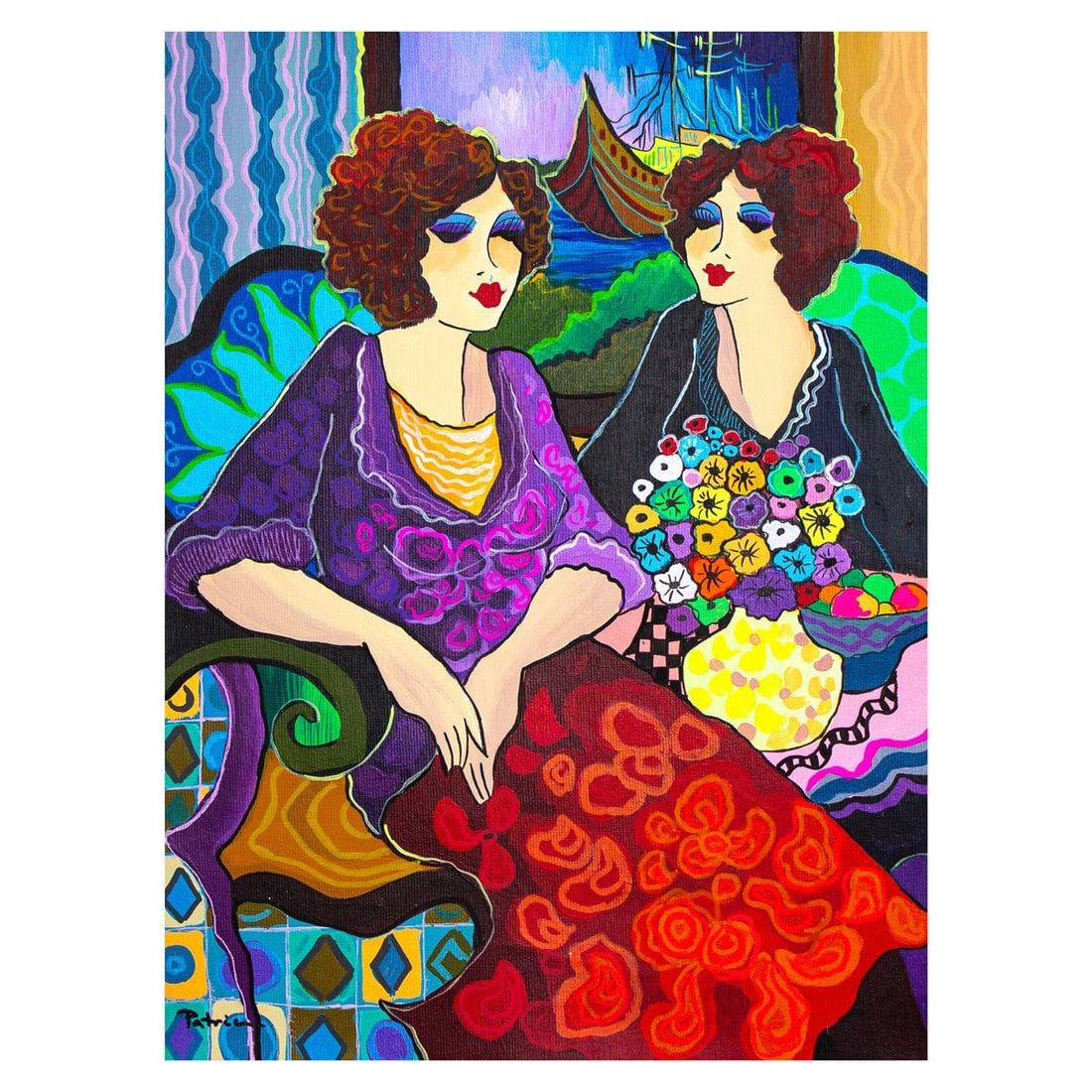 Patricia Govezensky- Original Acrylic on Canvas "Camille": Artist: Patricia Govezensky. Medium: Original Acrylic on Canvas. Title: Camille. Size: 16" x 12". Signature: Hand Signed by the artist. Certificate of Authenticity: From the publisher. Reference#: 475