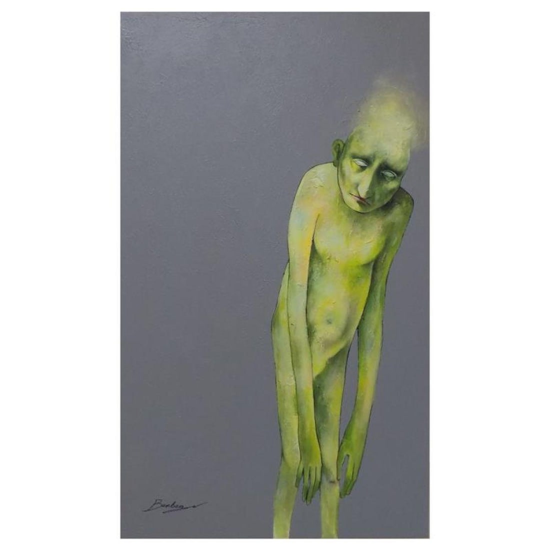 Berberyan, "Gray Matter" Hand Signed Original Painting on Canvas with Letter of Authenticity.: Gray Matter"& is an original acrylic mixed media painting on canvas by Ara Berberyan. The piece is hand signed and comes with a letter of authenticity. Measures approximately 40" x 24".