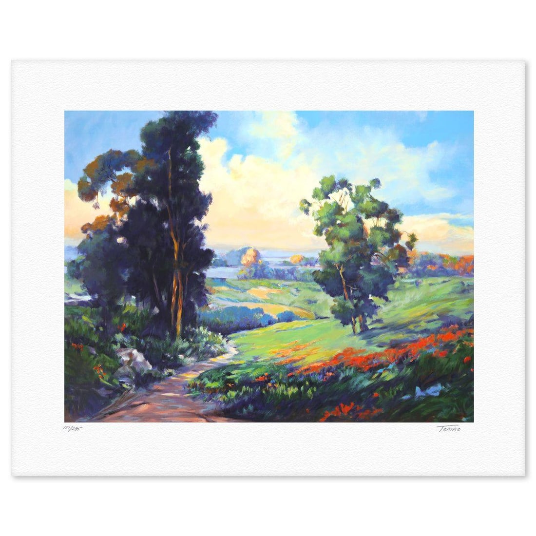 Jennie Tomao- Silkscreen "Noon Shadows": Artist: Jennie Tomao. Medium: Silkscreen. Title: Noon Shadows. Size: 24" x 30". Signature: Hand signed and numbered. Reference#: 74762.