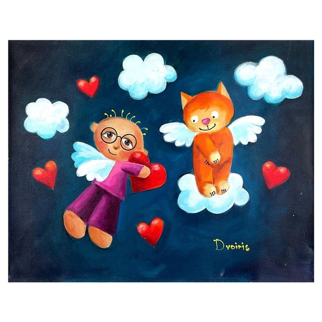 Yulia Dvoiris, Original Painting on Canvas, Hand Signed with Letter of Authenticity.: This is an original painting on canvas by Yulia Dvoiris, hand signed by the artist. Includes Letter of Authenticity. Measures approx. 16" x 20" (image).