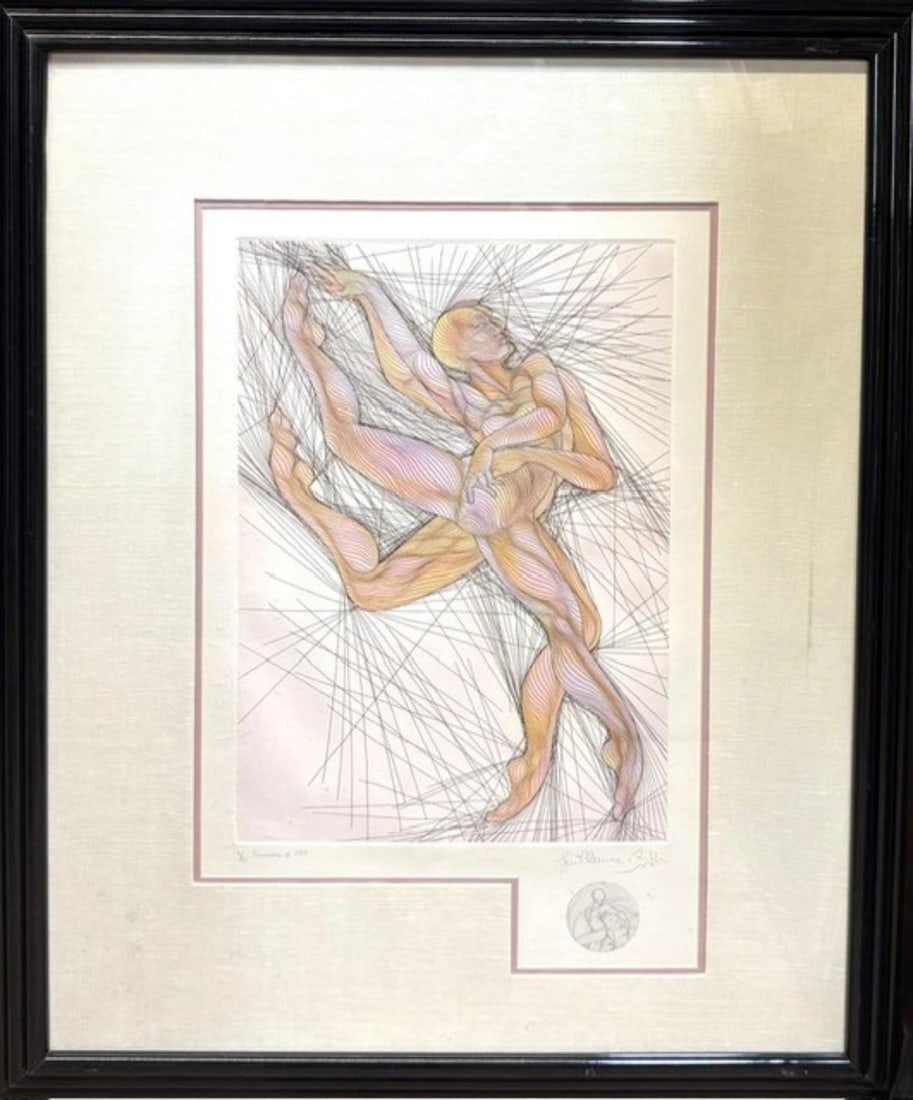 Guillaume Azoulay- Hand colored etching: Artist: Guillaume Azoulay. Medium: Hand colored etching. Measures approx. 20" x 34" (framed). Signature: Hand Signed. Reference#: 27909.