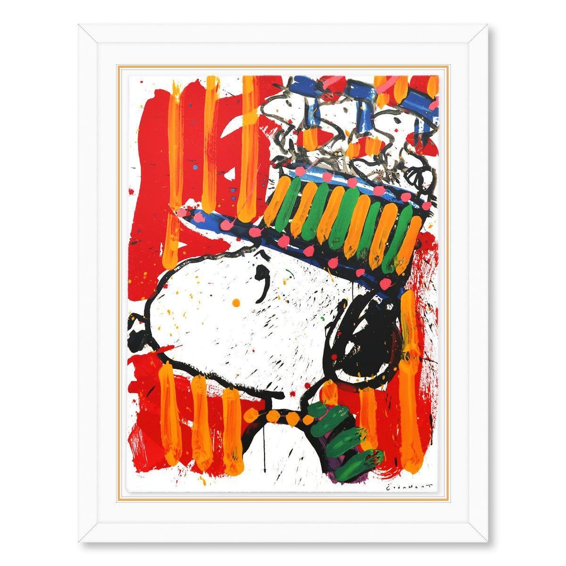 Tom Everhart- Hand Pulled Original Lithograph "Why I Don't Wear Hats": Artist: Tom Everhart. Medium: Hand Pulled Original Lithograph. Title: Why I Don't Wear Hats. Size: 31" x 24". Measures approx. 30" x 37" (framed). Signature: Hand signed and numbered. Certificate of A