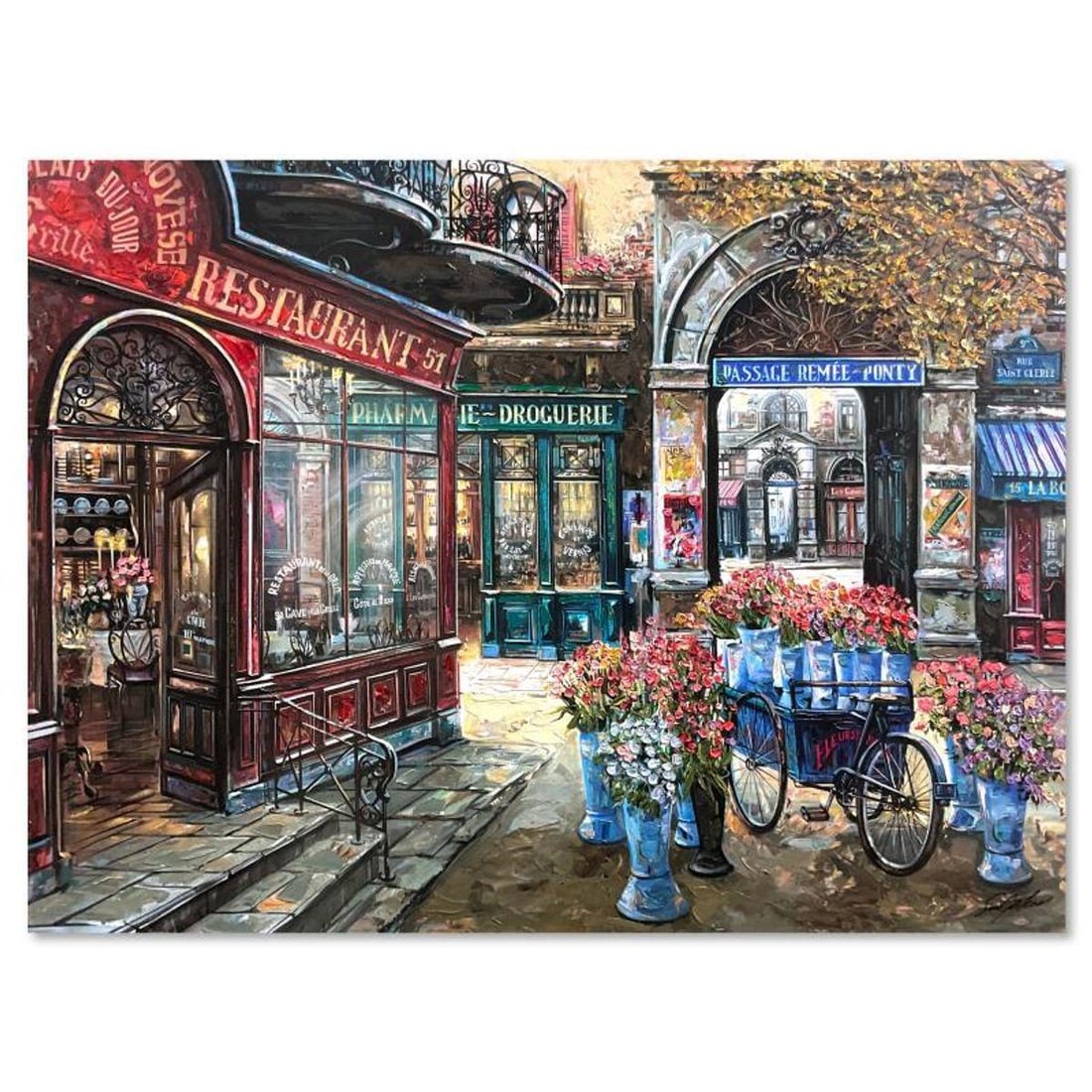 Vadik Suljakov, "Passage Remee-Ponty" Hand Embellished Limited Edition Printer's Proof on Canvas: Passage Remee-Ponty is a hand embellished limited edition printer's proof on stretched canvas by Vadik Suljakov, numbered inverso and hand signed by the artist. Includes Letter of Authenticity. Measur