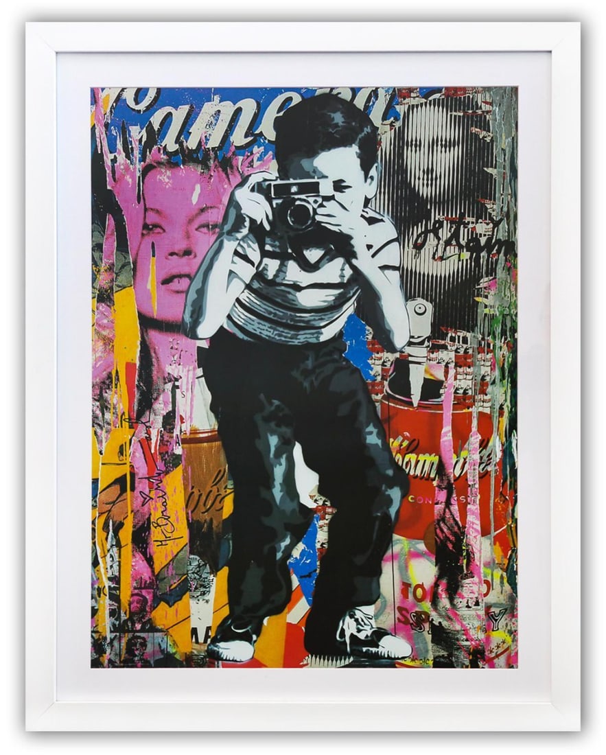 Mr. Brainwash- Offset Lithograph: Artist: Mr. Brainwash. Medium: Offset Lithograph. Size: 30" x 22". Measures approx. 31" x 29" (framed). Signature: Signed in plate. Certificate of Authenticity: Is included. Additional: Custom framed.
