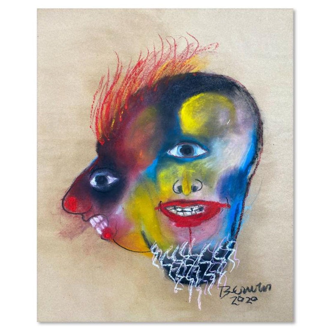 Milton Berwin (1925-2023), Original Pastel Drawing (24" x 19.5"), Hand Signed with Letter of: This is an original pastel drawing on paper by Milton Berwin (1925-2023), hand signed by the artist. Includes Letter of Authenticity. Measures approx. 24" x 19.5" (image).