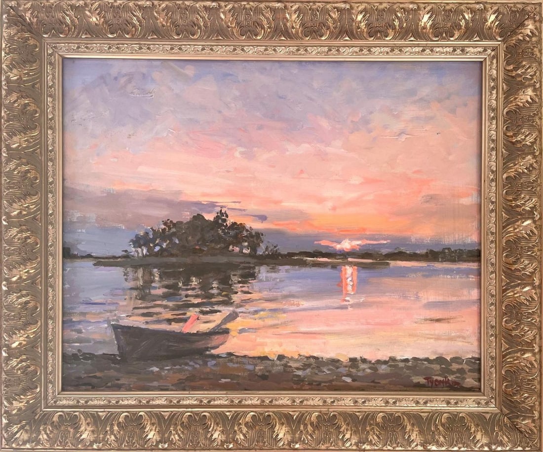 Boris Tyomkin- Oil on canvas "Fall Upstate NY": Artist: Boris Tyomkin. Medium: Oil on canvas. Title: Fall Upstate NY. Size: 20" x 24". Signature: Hand Signed. Reference#: 25054.