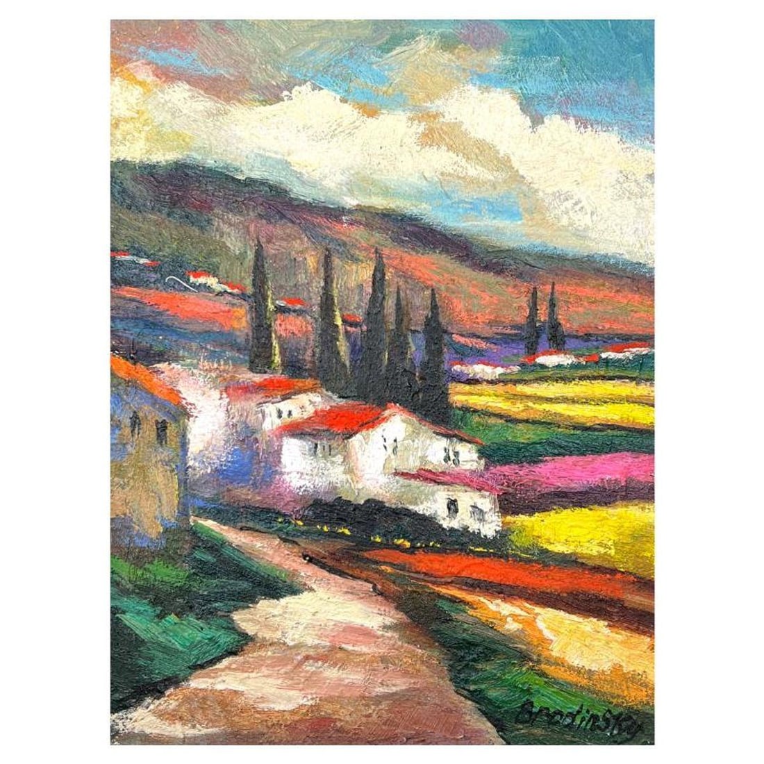 Slava Brodinsky Hand Signed Original Painting on Canvas with Letter of Authenticity.: This is an original painting oil on canvas by Slava Brodinsky. Hand signed by the artist, this piece comes with a letter of authenticity. Measures approximately 16" x 12" (image).