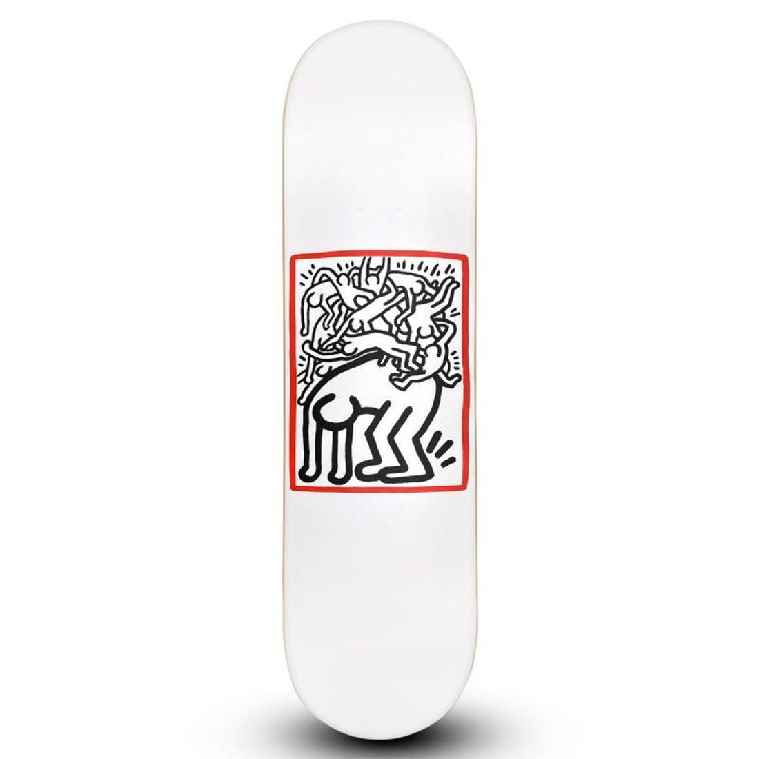 Keith Haring (1958-1990), "Fight AIDS" Skateboard, Plate Signed with Letter of Authenticity.: Fight AIDS is a skateboard by Keith Haring (1958-1990), bearing the plate signature of the artist inverso. Includes Letter of Authenticity. Measures approx. 32" x 8.5" (skateboard). Reference#: 91179.