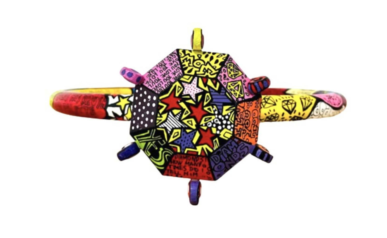 Igal Preslor- Original one of a kind acrylic painting table sculpture "Ring": Artist: Igal Preslor. Medium: Original one of a kind acrylic painting table sculpture. Title: Ring. Size: 21" x ". Signature: Signed. Reference#: 25044.