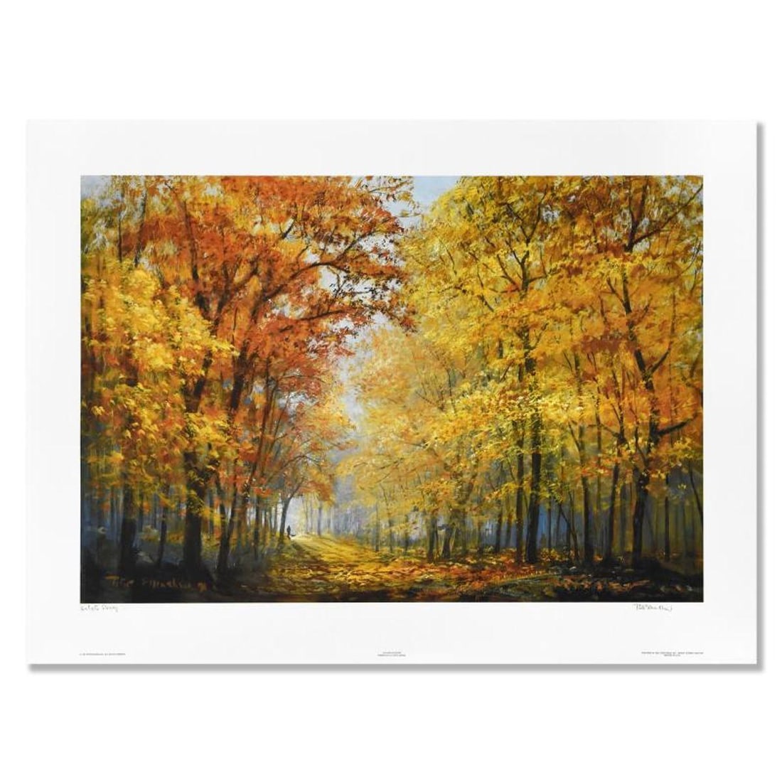 Peter Ellenshaw (1913-2007), "Autumn Solitude" Limited Edition Lithograph, Numbered and Hand Signed: Autumn Solitude is a limited edition lithograph on paper by Peter Ellenshaw (1913-2007), numbered and hand signed by the artist. Includes Letter of Authenticity. Measures approx. 33.5" x 24" (border),