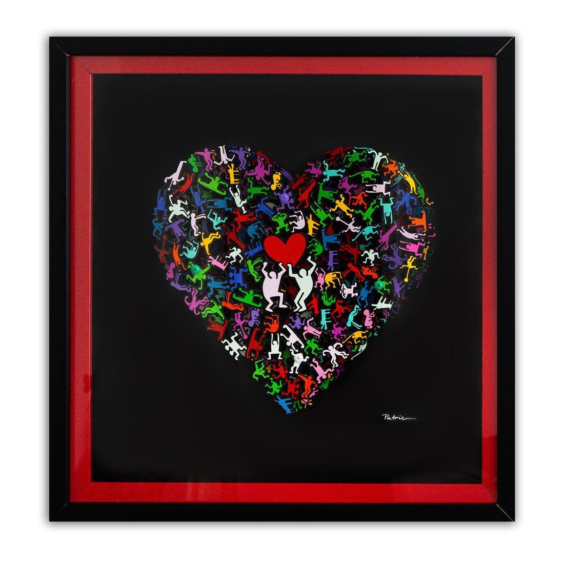 Patricia Govezensky- 3D Multilayered Woodcut "Dancers": Artist: Patricia Govezensky. Medium: 3D Multilayered Woodcut. Title: Dancers. Size: 12" x 12". Measures approx. 20" x 20" (framed). Signature: Hand Signed and numbered by the artist. Certificate of Au