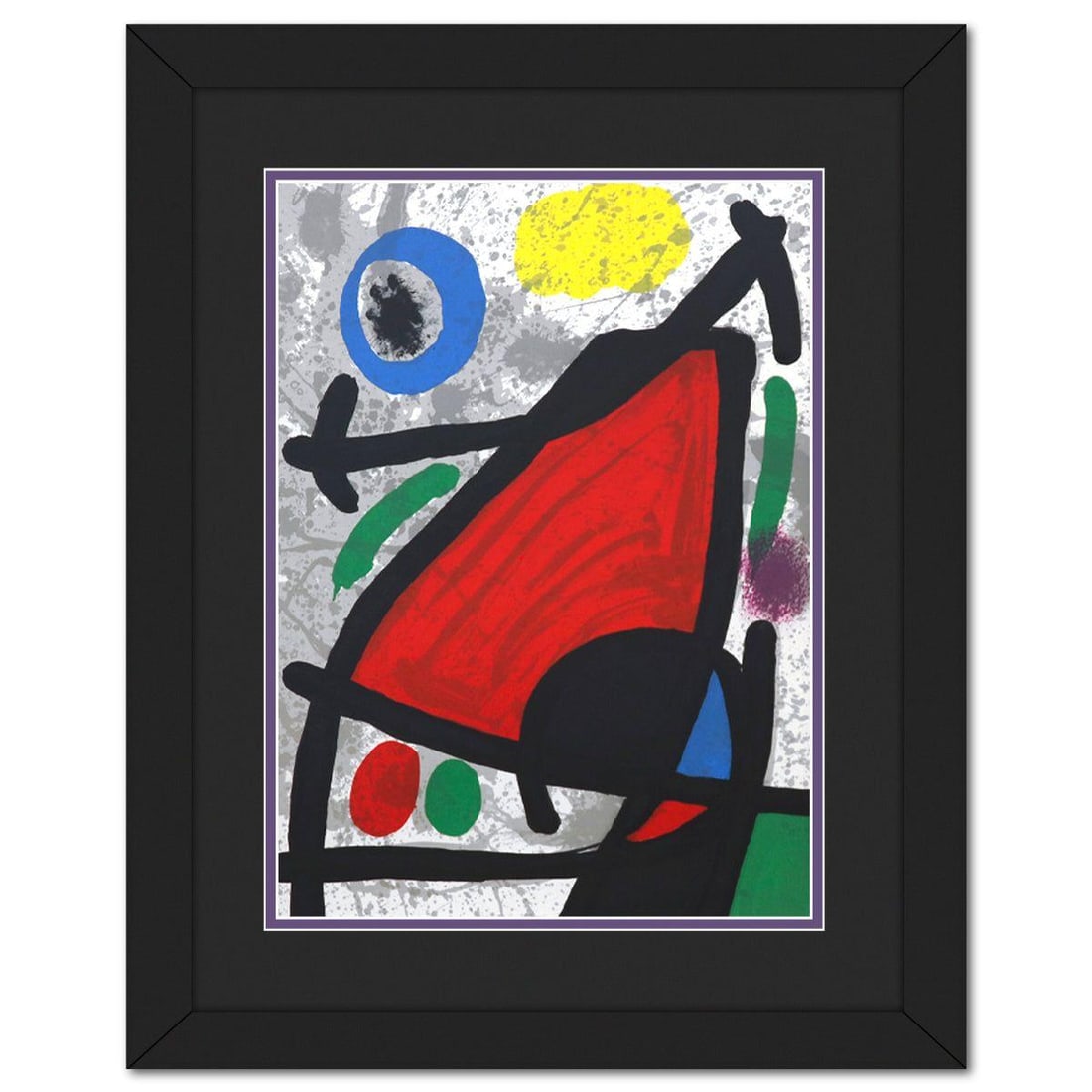 After Joan Miro- Lithograph on Rivoli paper "DLM186 - Composition IV" (1 of 1)