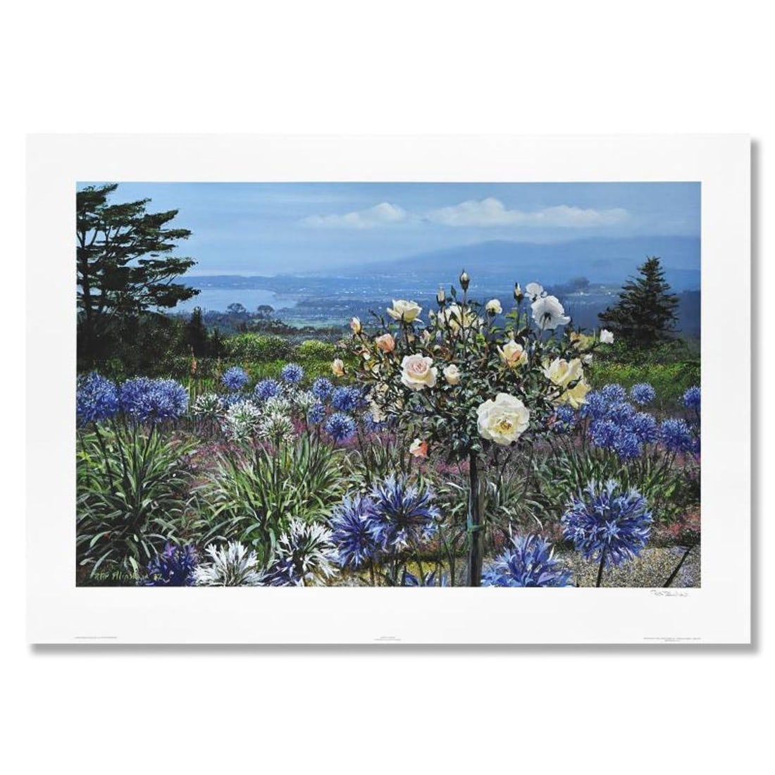 Peter Ellenshaw (1913-2007), "Artist's Garden" Limited Edition Lithograph, Numbered and Hand Signed: Artist's Garden is a limited edition lithograph on paper by Peter Ellenshaw (1913-2007), numbered and hand signed by the artist. Includes Letter of Authenticity. Measures approx. 36" x 24.5" (border),