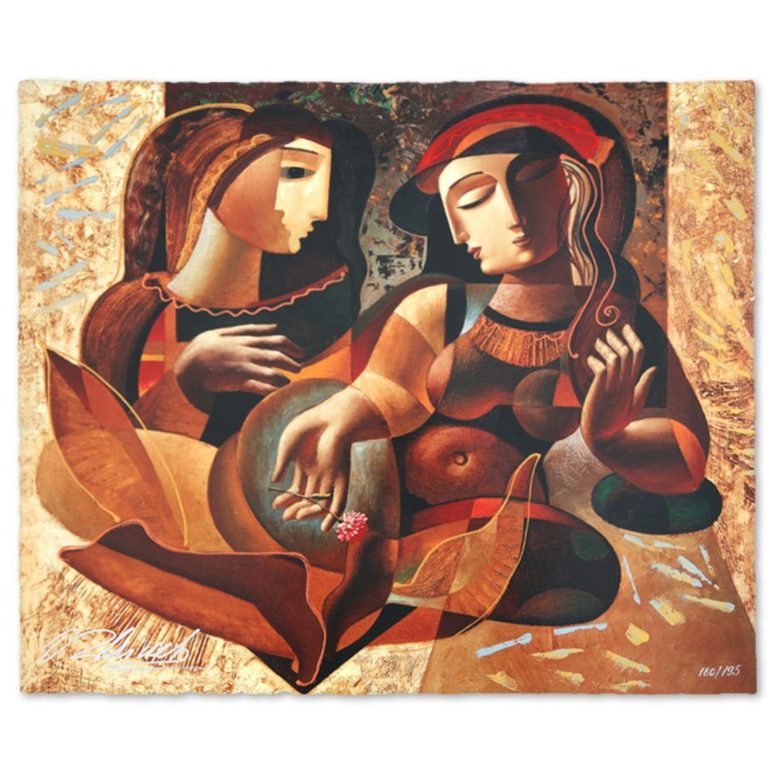 Oleg Zhivetin- Silkscreen "The Gift": Artist: Oleg Zhivetin. Medium: Silkscreen. Title: The Gift. Size: 22" x 26". Signature: Hand Signed and Numbered. Reference#: 74638.