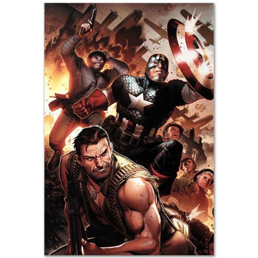 Marvel Comics "Secret Warriors #17" Numbered Limited Edition Giclee on Canvas by Jim Cheung with: A piece of comic book history, this limited edition, from original art by Jim Cheung, depicts the classic characters Nick Fury and Captain America. Jim Cheung was named as one of 2005's "Young Guns" b