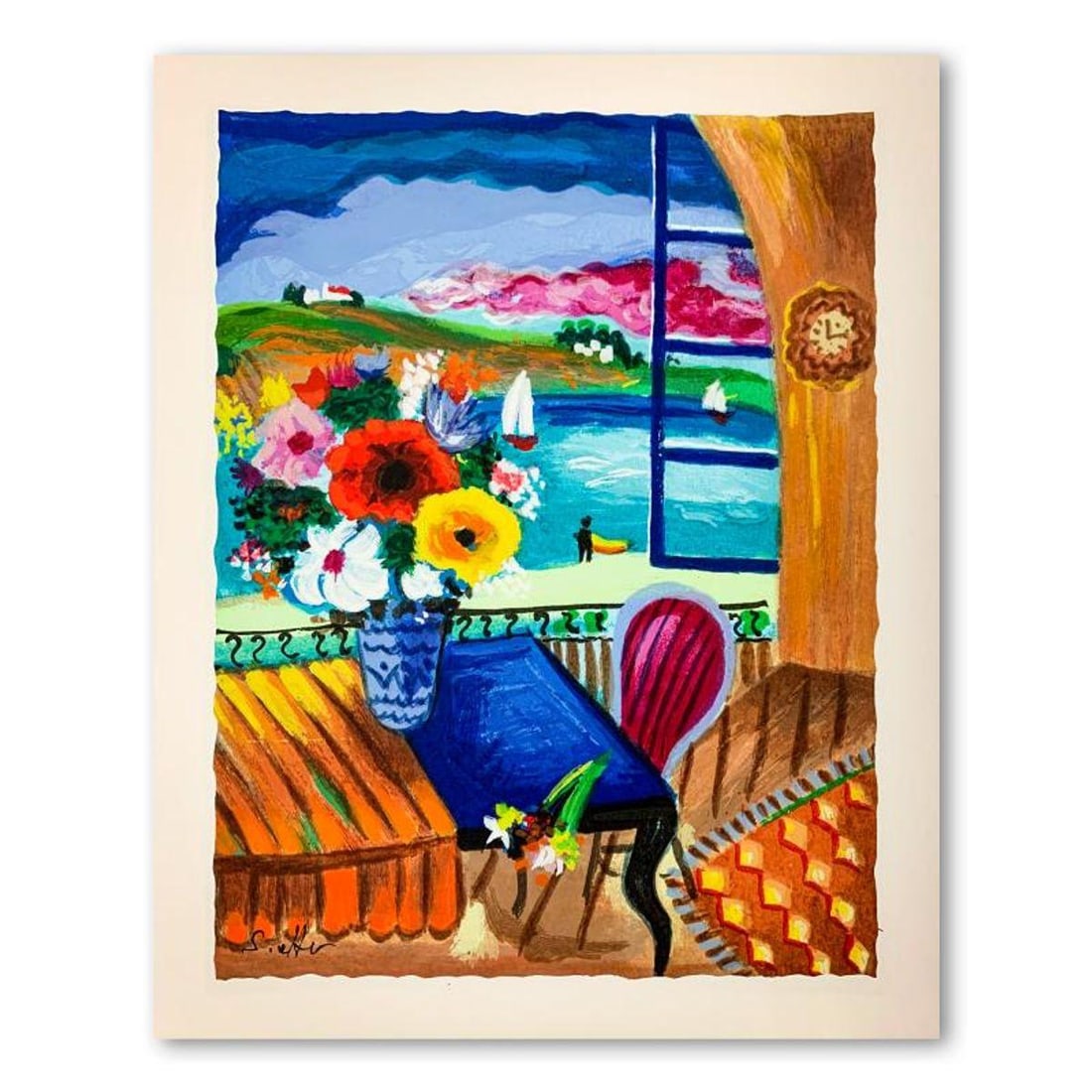 Shlomo Alter (1936-2021), "Lake View" Hand Signed Limited Edition Serigraph on Paper with Letter of (1 of 2)