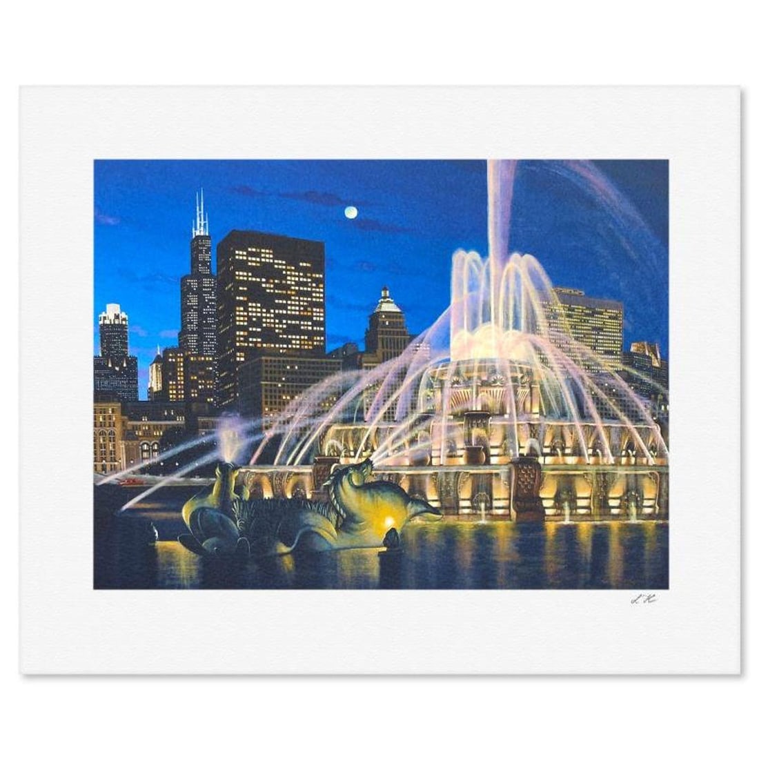 Liudmila Kondakova, "Buckingham Fountain" Limited Edition Lithograph, Numbered and Hand Signed with: Buckingham Fountain is a limited edition lithograph on paper by Liudmila Kondakova, hand signed by the artist. Includes Certificate of Authenticity from Chalk & Vermilion Fine Arts. Measures approx. 1