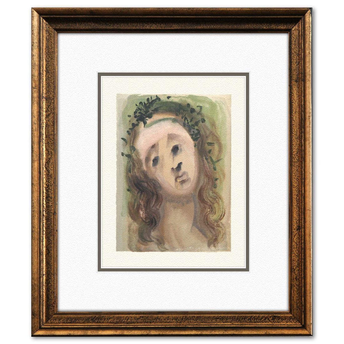 Salvador Dali- Original Color Woodcut on B.F.K. Rives Paper "Paradise 10": Artist: Salvador Dali. Medium: Original Color Woodcut on B.F.K. Rives Paper. Title: Paradise 10. Size: 13" x 10". Measures approx. 21" x 18" (framed). Certificate of Authenticity: Is included. Additio