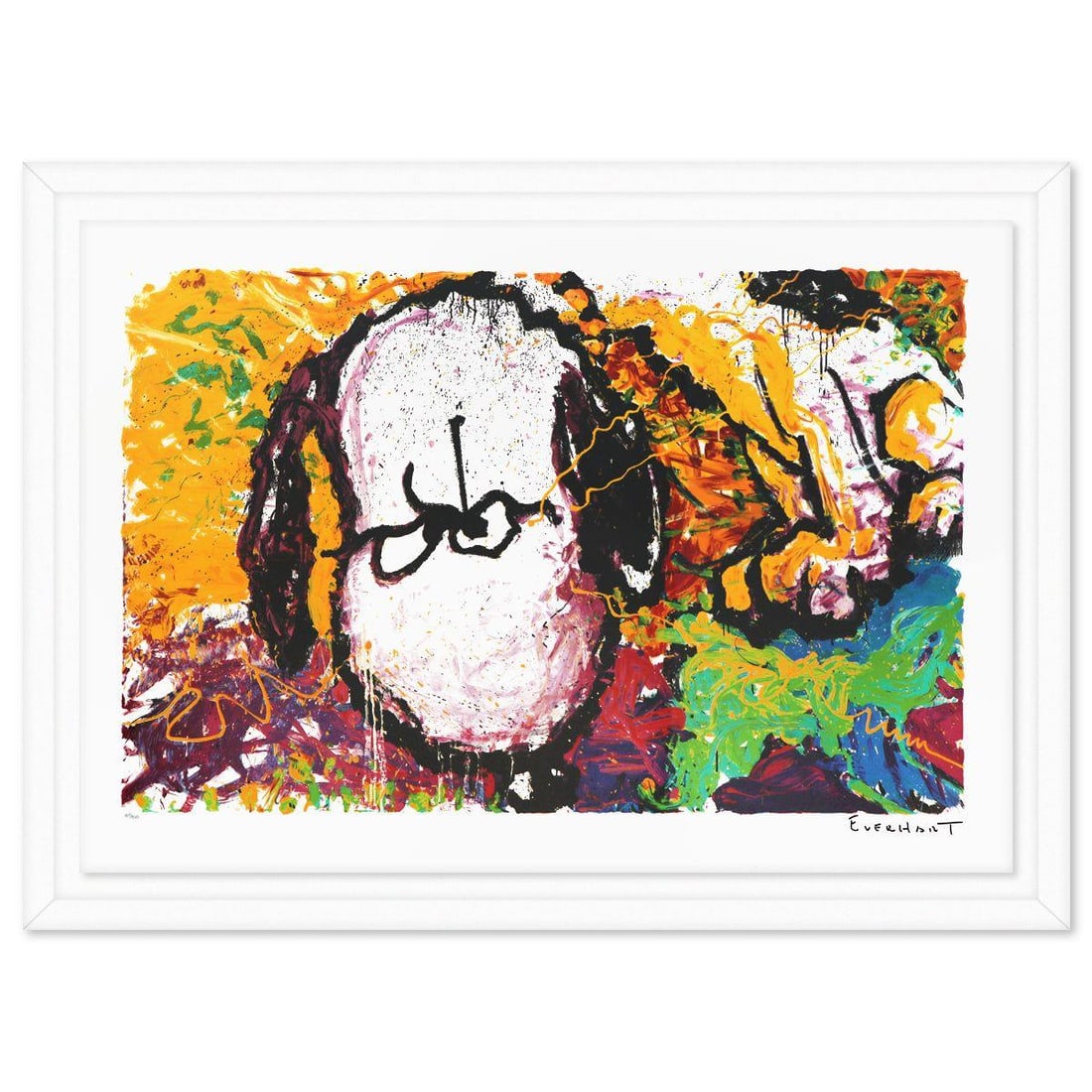 Tom Everhart- Hand Pulled Original Lithograph "Are You Talking to Me?": Artist: Tom Everhart. Medium: Hand Pulled Original Lithograph. Title: Are You Talking to Me?. Size: 27" x 40". Measures approx. 32" x 45" (framed). Signature: Hand signed and numbered. Certificate of