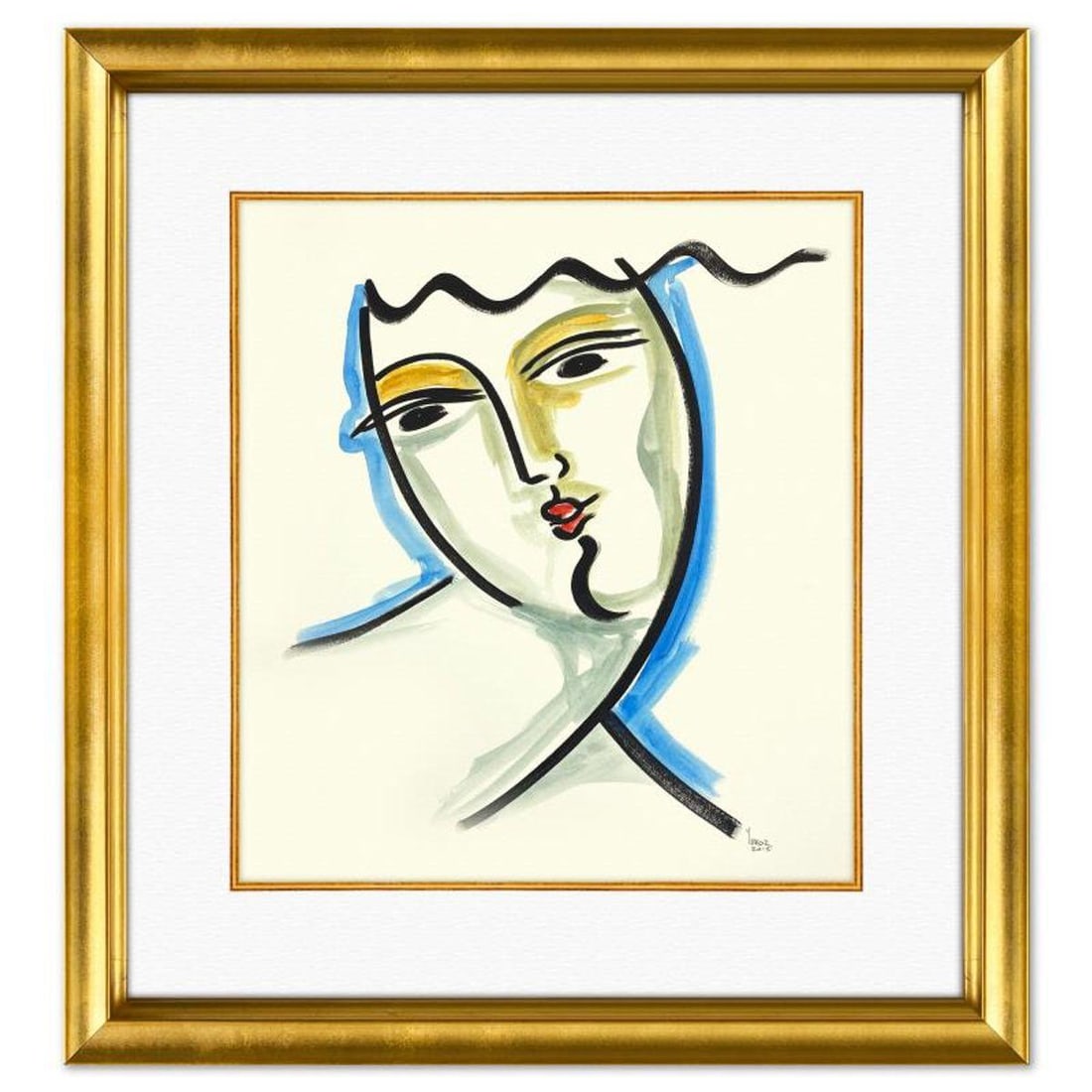 Yuroz, Framed Original Painting, Hand Signed with Letter of Authenticity.: This is an original painting on paper by Yuroz, hand signed by the artist. This piece comes custom framed on linen. Includes Letter of Authenticity. Measures approx. 29" x 27" (frame), 19.5" x 17.5" (