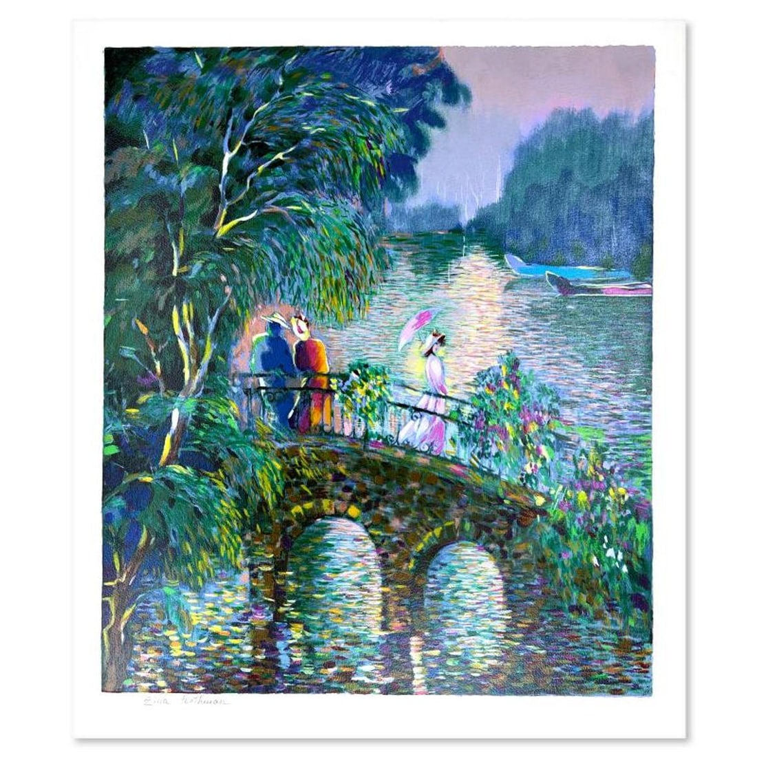 Zina Roitman, Limited Edition Serigraph, Hand Signed and Numbered, Letter of Authenticity.: This is a limited edition serigraph on paper by Zina Roitman. The piece comes hand signed by the artist, numbered, and with a letter of authenticity. Measures approximately 24.5" x 20". Reference#: 93