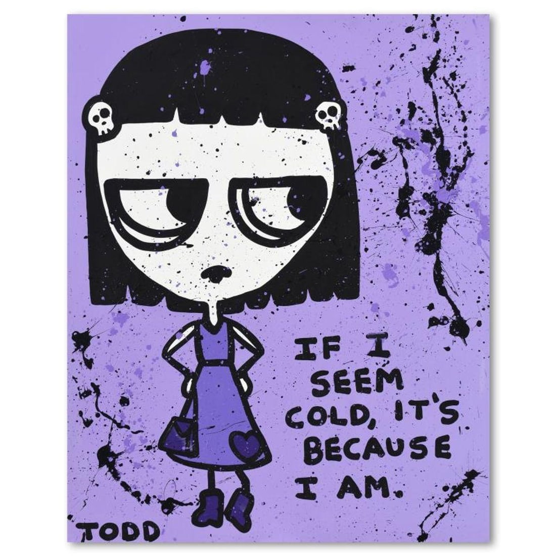 Todd Goldman, "I'm Cold" Original Acrylic Painting on Gallery Wrapped Canvas (48" x 60"), Hand: I'm Cold is an original acrylic painting on gallery wrapped canvas by Todd Goldman, hand signed by the artist. Includes Letter of Authenticity. Measures approx. 48" x 60" (image). Due to the way this