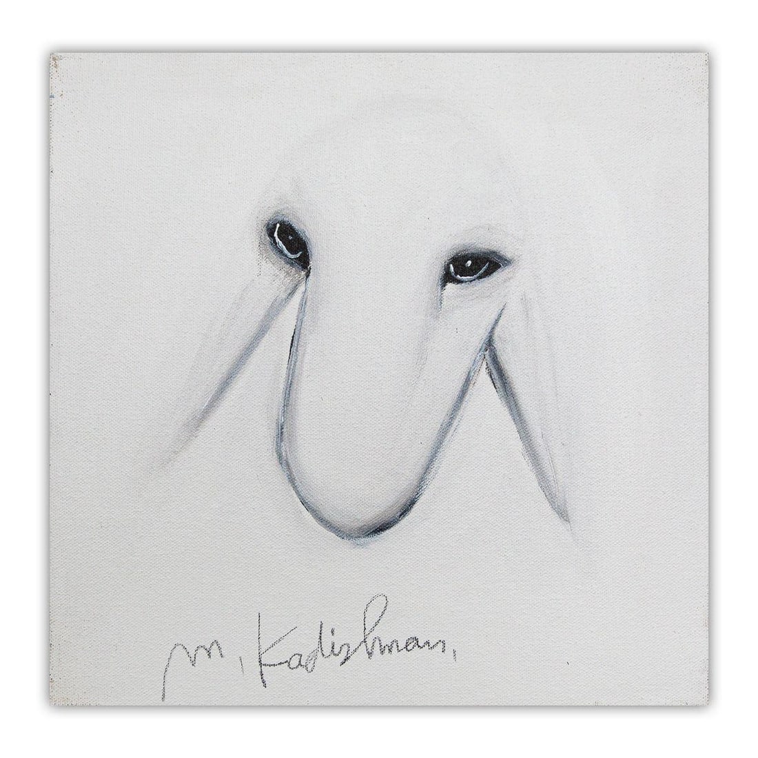 Menashe Kadishman- Original Acrylic on Canvas "Untitled": Artist: Menashe Kadishman. Medium: Original Acrylic on Canvas. Title: Untitled. Size: 12" x 12". Signature: Hand Signed by the artist. Certificate of Authenticity: Is included. Additional: Stretched a