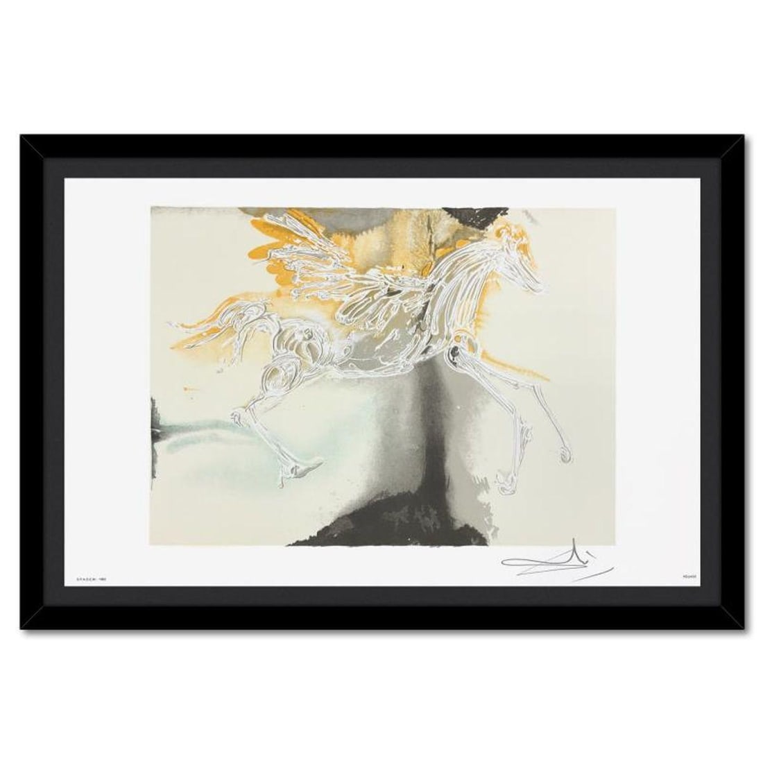 Salvador Dali (1904-1989), "Pegase (Pegasus)" Framed Limited Edition Lithograph (1983), Plate Signed: Pegase (Pegasus) is a limited edition lithograph by Salvador Dali (1904-1989), bearing the plate signature of the artist. This piece was published by Armand & Georges Israel in 1983 during Dali's life