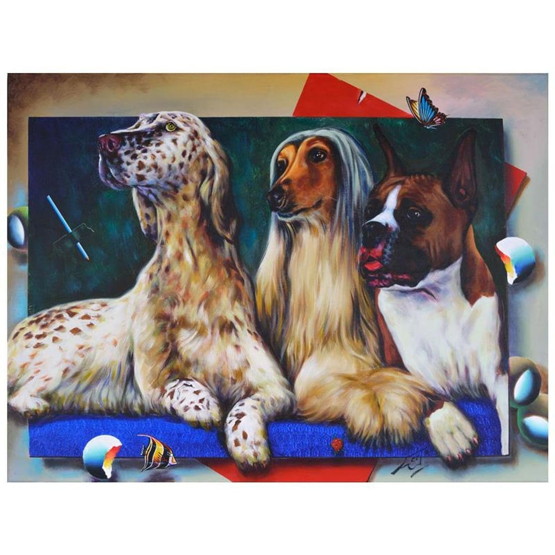 Ferjo, "Portrait of Love" Original Painting on Canvas, Hand Signed with Letter of Authenticity.: Portrait of Love is an original painting, oil on stretched canvas, by Ferjo. Hand signed by the artist, this piece comes with a letter of authenticity. Measures approx. 30" x 40" (image).