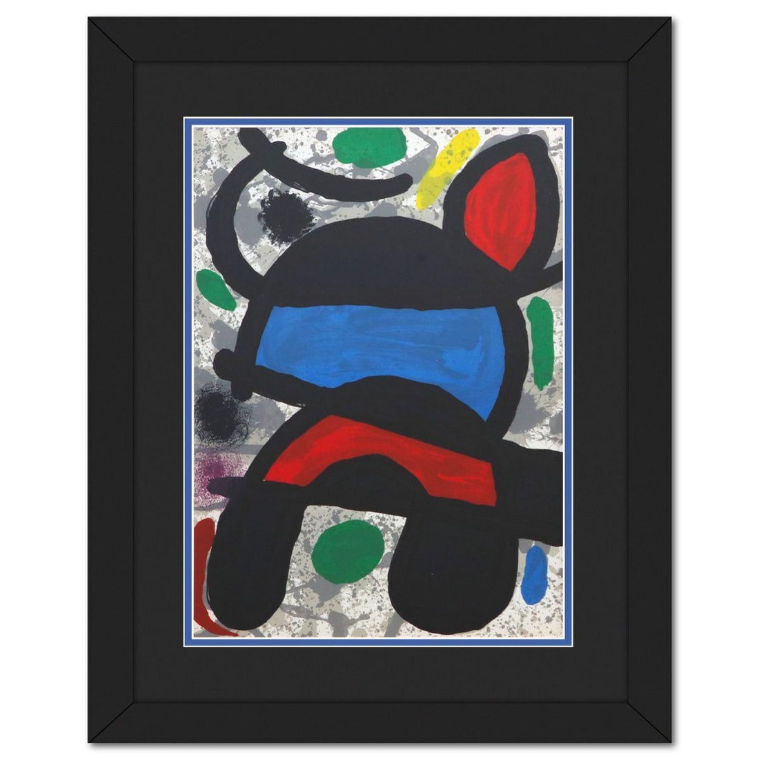 After Joan Miro- Lithograph on Rivoli paper "DLM186 - Toute chose": Artist: After Joan Miro. Medium: Lithograph on Rivoli paper. Title: DLM186 - Toute chose. Size: 15" x 11". Measures approx. 16.5" x 21.5" (framed). Certificate of Authenticity: Is included. Reference#