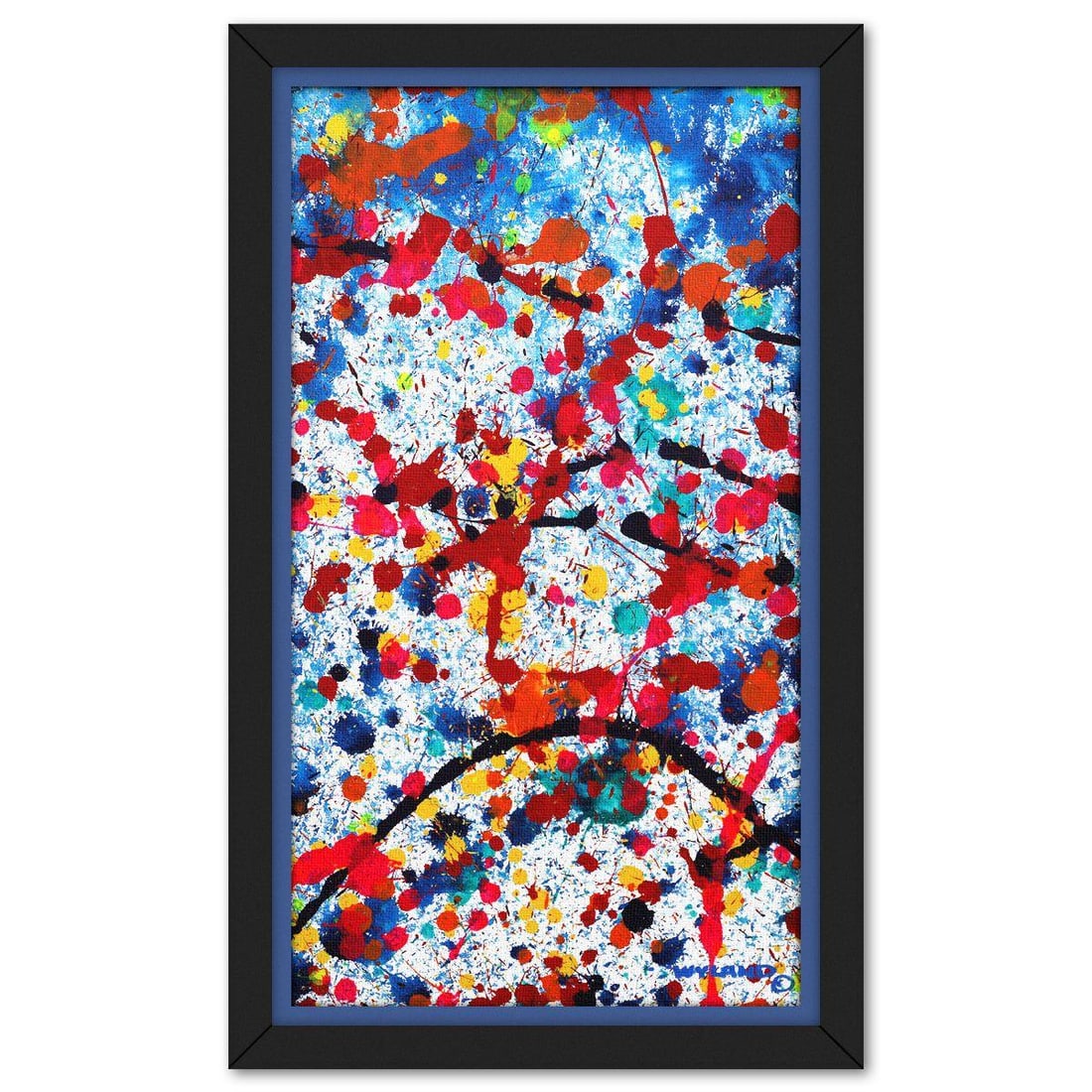 Wyland- Original Painting on Canvas "Abstract": Artist: Wyland. Medium: Original Painting on Canvas. Title: Abstract. Size: 31" x 17.5". Measures approx. 36" x 22" (framed). Signature: Hand signed. Certificate of Authenticity: Is included. Referenc